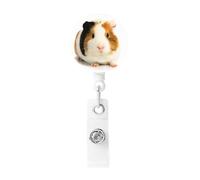 CRJSYCBYB Porte-badge rétractable avec imprimé cochon d'Inde mignon