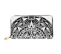 CRJSYCBYB Portefeuille moderne en cuir véritable imprimé libellule sac de voyage portable, Calendrier maya fin du monde, Taille unique