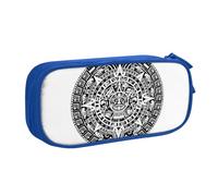 CRJSYCBYB Trousse à crayons avec double fermeture éclair Motif calendrier maya Fin du monde, bleu, Taille unique, Pochette à monnaie