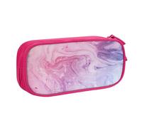 CRJSYCBYB Trousse à crayons double avec fermeture éclair - Motif marbre coloré - Bleu pastel - Violet, rose, Taille unique, Pochette à monnaie