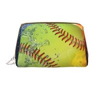 CRJSYCBYB Trousse de toilette avec imprimé papillon, Orange Softball Baseball On Fire And Water, Taille unique
