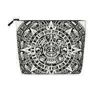 CRJSYCBYB Trousse de toilette de voyage avec calendrier maya imprimé « End of the World » en chanvre synthétique, Noir , Taille unique