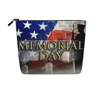 CRJSYCBYB Trousse de toilette de voyage en chanvre avec impression du jour commémoratif patriotique des soldats militaires américains, Noir , Taille unique