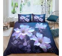 CRJUS Fleur Parure De Lit 3D Housse De Couette pour Garçon Et Adolescent Housse De Couette Housses De Couettes Microfibre 3 Pièces avec Fermeture Éclair King（220x240cm）