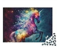 CRJUS Puzzle 1000 pièces en Bois Licorne - Puzzle Rectangulaire 75 x 50 cm - Jouet pour Adolescents et Adultes - Style Moderne - 1000 Pièces (1 Unité)