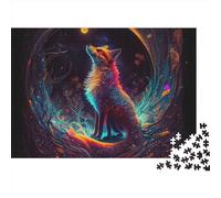 CRJUS Puzzles 1000 pièces Puzzles Renards Puzzle en Bois pour Adultes et Adolescents Cadeaux 75x50 cm