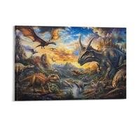 CRKATXU dinosaures Murale DécoRation Murale Image Sur Toile Tableau Impression Sur Toile Affiche DecoRation Pour Chambre Et Couloir Premium 24x36inch(60x90cm)
