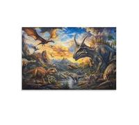 CRKATXU dinosaures Murale DécoRation Murale Peintures Sur Toile Impression Sur Toile Pour La DécoRation De La Maison 24x36inch(60x90cm)
