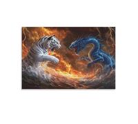 CRKATXU Dragon Tigre Murale DécoRation Murale Image Sur Toile Tableau Impression Sur Toile Affiche DecoRation Pour Salon Chambre DécoRations 24x36inch(60x90cm)