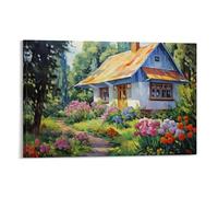 CRKATXU Montagne Village Cottage Murale DécoRation Murale Peintures Sur Toile Impression Sur Toile Pour Salon Chambre DécoRations 12x18inch(30x45cm)