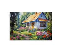 CRKATXU Montagne Village Cottage Murale DecoRation Murale Peintures Sur Toile Impression Sur Toile Pour La DécoRation De La Maison 20x30inch(50x75cm)