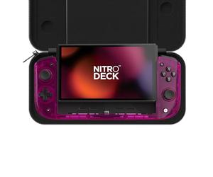 CRKD Nitro Deck Crystal Collection avec étui de transport - Deck portable professionnel avec dérive zéro bâton pour Nintendo Switch et Switch OLED (rose cristal)