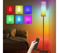 CRLL RGB Lampadaire pour Salon, Lampadaire sur Pied avec Télécommande & Contrôle au Pied, Intensité Variable 3 couleurs & 6 Modes RVB LED Lampe de Chevet avec Abat-jour pour Chambre à Coucher Bureau