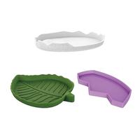 CRLLDPM 3 Pièces Feuilles en Forme de Nourriture en Eau Bols, Empreinte Reptiles Bol Alimentaire, Reptiles Bol Alimentation, Abreuvoir Tortue Plat, pour Petits Reptiles, Serpents, Tortue, lézards