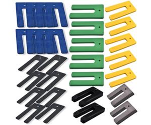 CRLLDPM 30 Pièces Cale en Plastique, Cales de Vitrage en Polypropylène, Entretoise Plastique, Cales de Vitrage, Cales D'Espacement en Plastique, Plaquettes de Compensation (1/1,5/3,2/5/6.4/10MM)