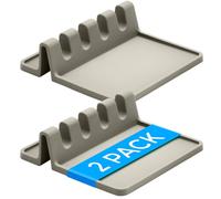 Crme Silicone Spoon Repose pour cuisinire avec coussinet d'gouttement (deux pack) - Reste ustensiles sans BPA rsistant la chaleur et supp