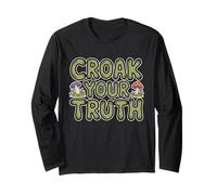Croak Your Truth Whimsical Cute Mushroom Cottagecore Toad Manche Longue