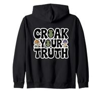 Croak Your Truth Whimsical Cute Toad & Mushroom Sweat à Capuche