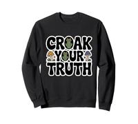 Croak Your Truth Whimsical Cute Toad & Mushroom Sweatshirt