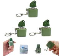 Croaking Frog Keychain, Rechargeable Croaking Frog Keychain, Frogs Sound Keychains for Stress Relief, with Colorful Lights, for Focus Break Or Just Making Friend Laugh (3 Pcs)