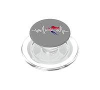 Croatie, Battement de Coeur, Carte du Drapeau PopSockets PopGrip pour MagSafe