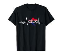 Croatie, Battement de Coeur, Carte du Drapeau T-Shirt