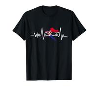 Croatie, Battement de Coeur, Carte du Drapeau T-Shirt Graphique avec Valeur