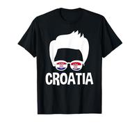 Croatie Boy Silhouette Croatie Drapeau Croate Lunettes de soleil Homme T-Shirt