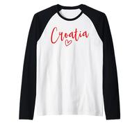 Croatie Coeur Femme Amour Croatie Manche Raglan