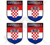CROATIE Croate Écusson HRVATSKA, 50mm Vinyle Autocollants x4 Stickers