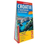 Croatie et Monténégro. Côte Adriatique 1/300.000 (carte grand format laminée)