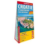 Comfort Map – Carte Croatie et Monténégro : Côte Adriatique 1/300.000 – Grand format laminée