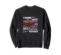 Croatie rétro Ville et Drapeau Souvenir Vacances Vintage Sweatshirt