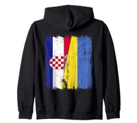 Croatie Ukraine Demi Drapeau Croate Ukrainien Patrimoine Sweat à Capuche