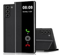 Croazhi Étui portefeuille pour Samsung Galaxy S22 5G en cuir TPU anti-rayures et béquille - Noir