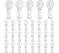 CroBlissful Lot de 24 mini éventails de mariage en vrac pour invités - Motif floral rose - Alimentés par piles - Souvenirs de mariage - Cadeaux pour invités - Pour fêtes prénuptiales d'été en plein