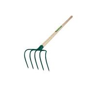 Leborgne – Croc à fumier 5 dents – Manche bois percé PEFC 130 cm – Têtes acier forgé et trempé