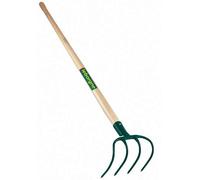 Croc à fumier douille - 4 dents - manche bois certifié PEFC 100%