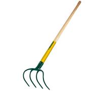 Leborgne – Croc à fumier douille – 4 dents – Acier forgé trempé – Manche bois PEFC 130 cm