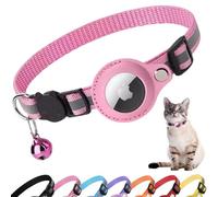 Croc-Cat® , Accessoire Compatible avec airtag Apple, Collier avec Boucle de sécurité Anti étranglement pour Chaton, Chats et Petits Chiens, GPS Chat airtag Non Inclus ! Rose