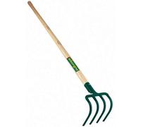 Croc de jardin douille - 4 dents - manche bois certifié PEFC 100%