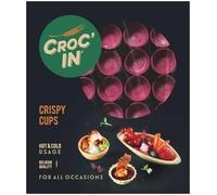 CROC’IN - Coupelles Comestibles à Garnir Fuschia - Fond de Tarte Pour Pâtisserie ou Apéritif - Confection Artisanale & Vegan - 60 pièces
