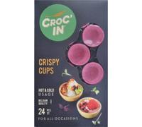 CROC’IN - Coupelles Comestibles à Garnir Fushia - Fond de Tarte Pour Pâtisserie ou Apéritif - Confection Artisanale & Vegan - 24 pièces