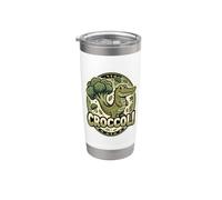 Croccoli Funny Food Pun Crocodile Brocoli Veggie Gobelet isotherme en acier inoxydable double paroi