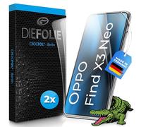 Crocfol Lot de 2 films de protection d'écran du vainqueur du test - Compatible avec Oppo Find X3 Neo - Auto-cicatrisant Premium 5D - Film blindé longue durée (Case-friendly)
