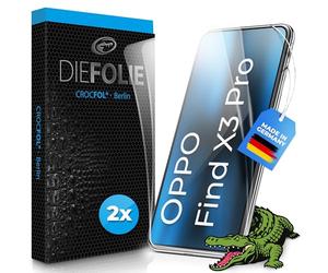 Crocfol Lot de 2 films de protection d'écran du vainqueur du test - Compatible avec OPPO Find X3 Pro - Film blindé 5D auto-cicatrisant de qualité supérieure (Case-Friendly)