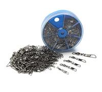 Croch 100pcs Pivotant Baril de Pêche avec Interverrouillage Safty Snap Connector Ring #14, 12, 10, 8, 6