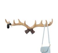 Crochet à clés en forme de bois de cerf - Porte-manteau mural - Sculpture murale rustique pour la maison ou le jardin - Design Esschert
