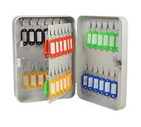 Crochet à clés verrouillable en acier pour 48 clés avec fixations murales Blanc 25 x 18 x 8 cm