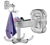 Crochet à six griffes - Ventouse rotative à 360 degrés, organisateur de douche ABS + PET, support de rangement de cuisine | Crochet à ventouse mural sans perçage pour armoire de salle de bain et de